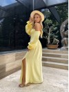 Довга муслінова сукня жовтого кольору 31987