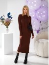 Довга сукня з капюшоном коричневого кольору 29998