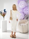 Довга сукня з капюшоном молочного кольору 30000