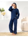 Домашній комплект трiйка (костюм+чалма) синього кольору 35936