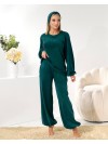 Домашній комплект трiйка (костюм+чалма) смарагдового кольору 35939