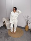 Домашній жiночий костюм з махри молочного кольору  36072