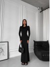 Длинное платье-футляр черного цвета 29559