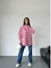 Джинсова жіноча сорочка стиля зебри малинового кольору 34285