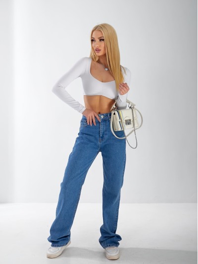 Джинси Felipe Wide leg жіночі світло-синього кольору 33038