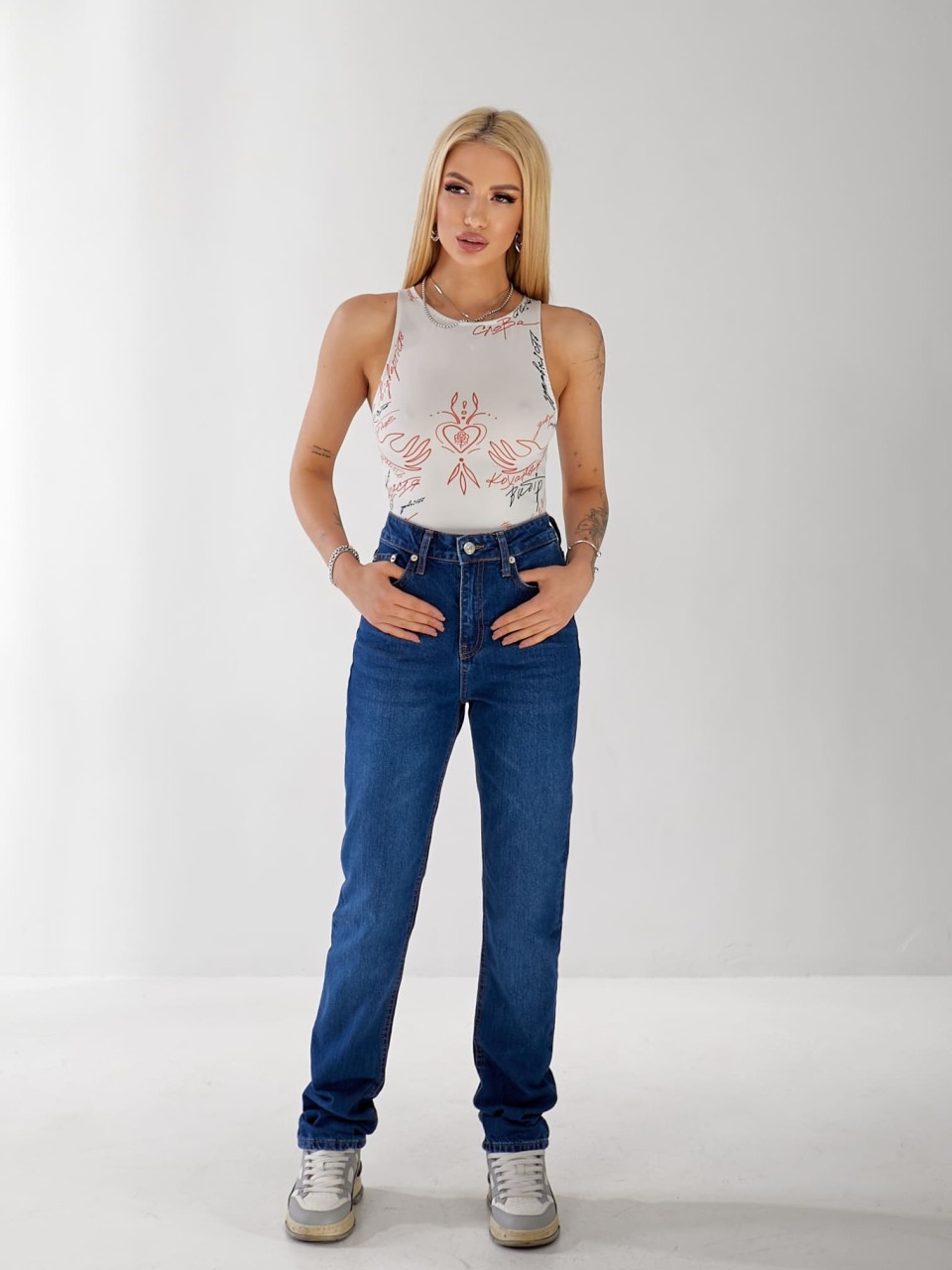 Джинсы Holo Mom женские синего цвета 33172