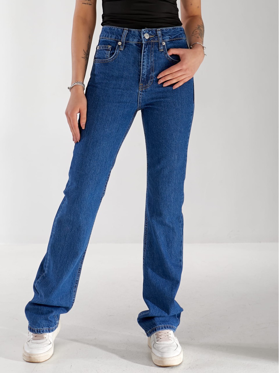 Джинсы Pony Wide leg женские темно-синего цвета 33176