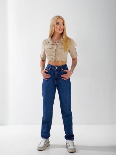 Джинси Stanley Mom жіночі  синього кольору 33045