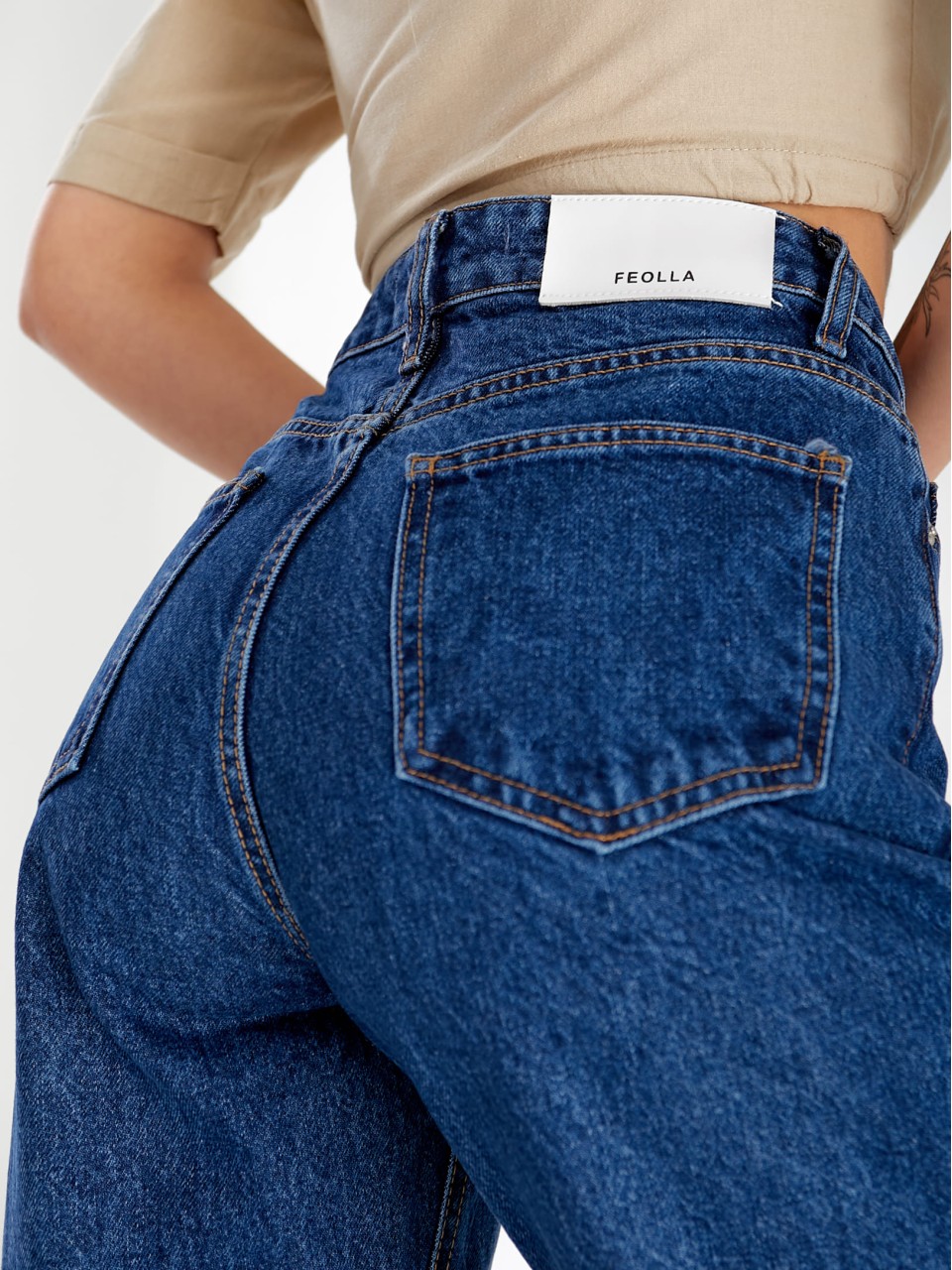 Джинсы Stanley Mom женские синего цвета 33045