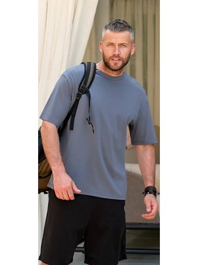 Футболка чоловіча графітового кольору 33590