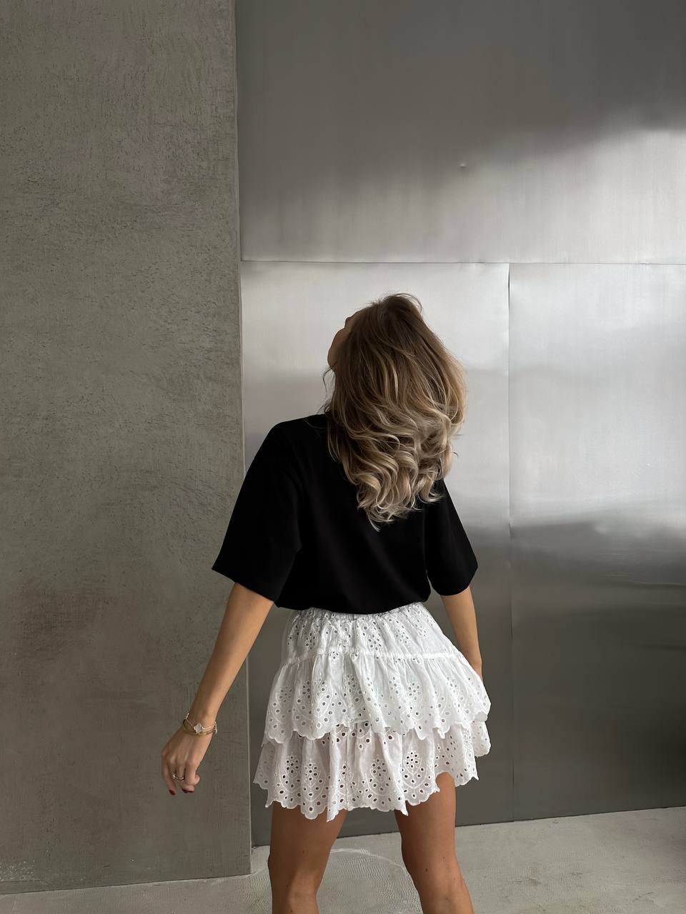 Хлопковая футболка с надписью черного цвета 31664