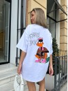 Бавовняна футболка з малюнком бiлого кольору 31781