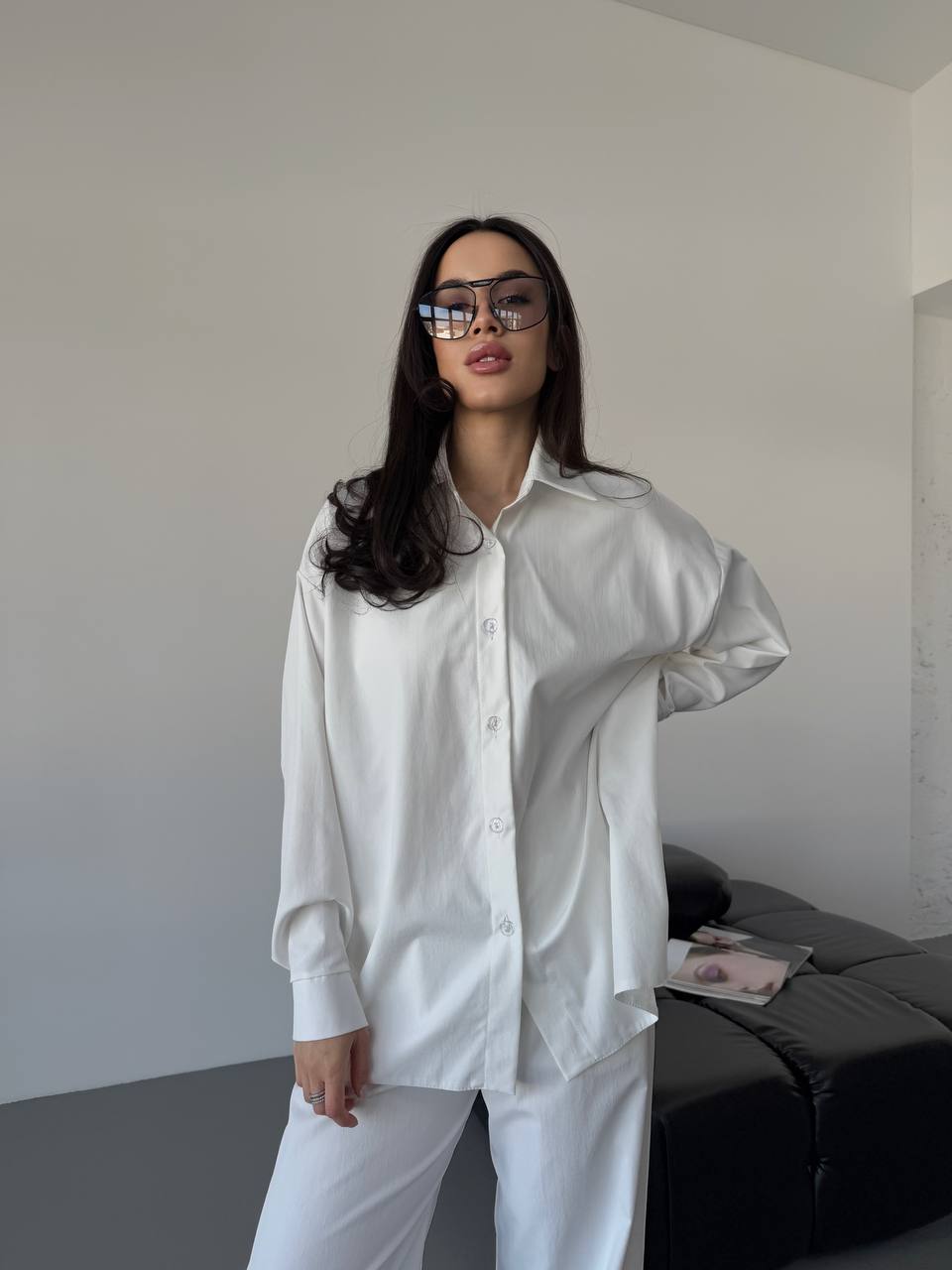 Бавовняний прогулянковий костюм бiлого кольору 31466