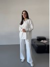 Бавовняний прогулянковий костюм бiлого кольору 31466