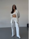Бавовняний прогулянковий костюм бiлого кольору 31466