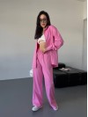 Бавовняний прогулянковий костюм рожевого кольору 31465