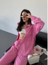 Бавовняний прогулянковий костюм рожевого кольору 31465