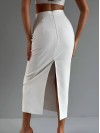Классическая юбка-карандаш миди молочного цвета 33980