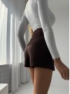 Класична спідниця-шорти коричневого кольору 34337