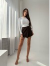 Класична спідниця-шорти коричневого кольору 34337
