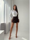Класична спідниця-шорти коричневого кольору 34337