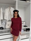 Класична сукня мiнi бордового кольору 35152