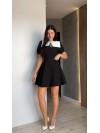 Классическое платье мини с воротником черного цвета 34808