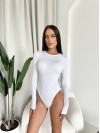 Класичний боді з віскози бiлого кольору 28944