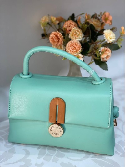 Класична маленька жіноча сумка із еко-шкіри бiрюзового кольору 31996