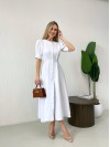 Класична сукня міді на ґудзиках бiлого кольору 31917