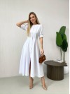 Класична сукня міді на ґудзиках бiлого кольору 31917
