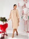 Класична сукня міді на гудзиках бежевого кольору 30338