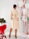 Класична сукня міді на гудзиках бежевого кольору 30338