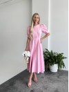 Класична сукня міді на ґудзиках рожевого кольору 33522