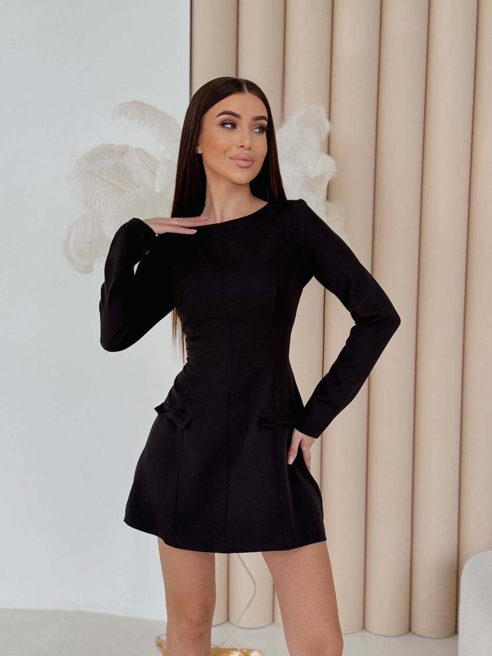 Класична сукня мiнi чорного кольору 31267