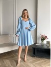Классическое платье мини голубого цвета 30908