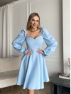 Классическое платье мини голубого цвета 30908