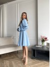 Классическое платье мини голубого цвета 30908