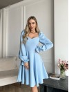 Классическое платье мини голубого цвета 30908