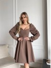 Классическое платье мини кофейного цвета 30909