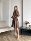 Классическое платье мини кофейного цвета 30909