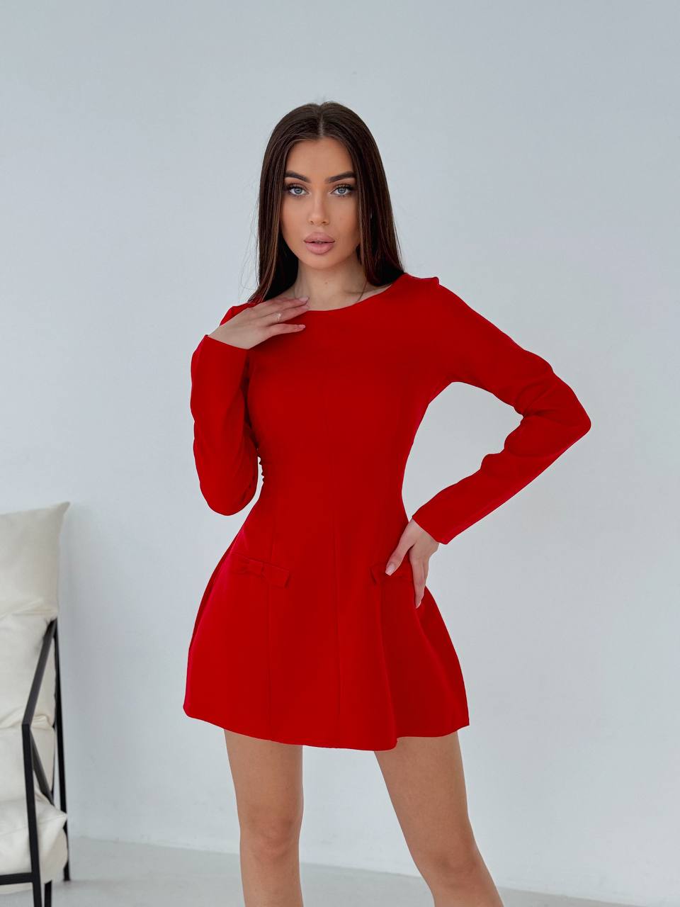 Класична сукня мiнi червоного кольору 31266