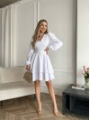 Классическое платье мини с двойной юбкой белого цвета 31039