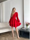 Классическое платье мини с двойной юбкой красного цвета 31042