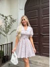 Классическое платье мини с воротником молочного цвета 33414
