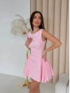 Коктельное платье клеш розового цвета 32730