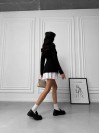 Комбинированное платье мини черного цвета 30132