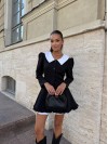 Комбинированное платье мини+шорты черного цвета 34001