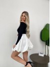 Коротка спідниця-балон білого кольору 32100