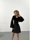 Коротка оксамитова сукня з корсетом чорного кольору 30001